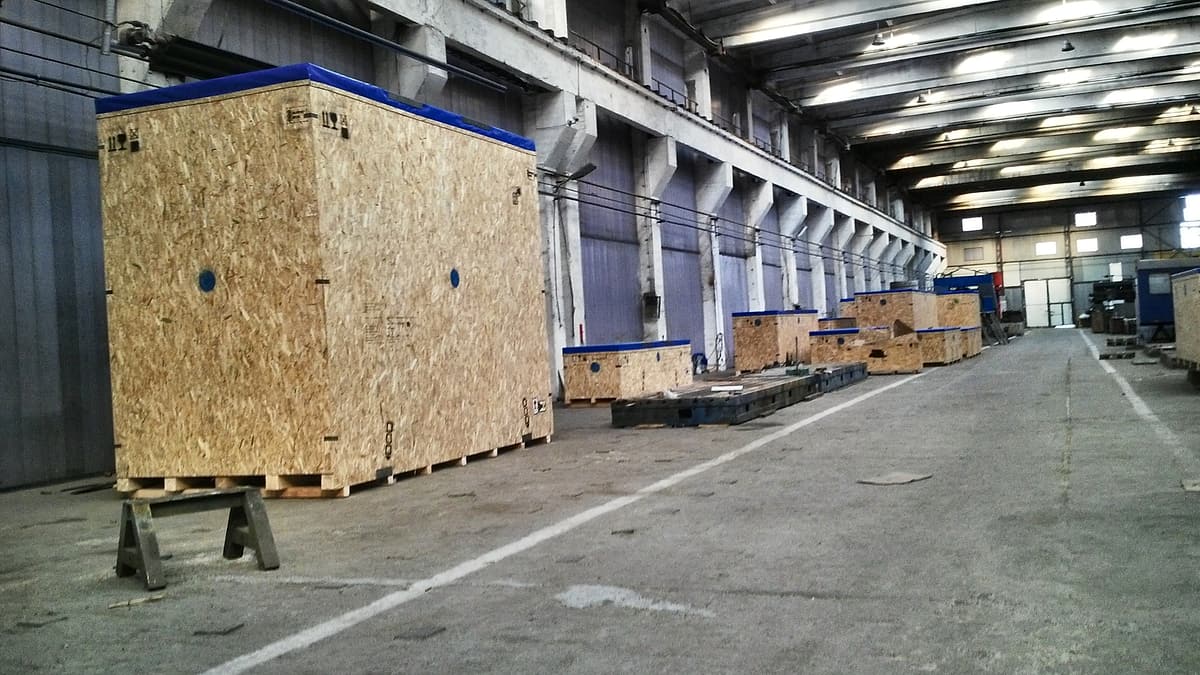 Crates ready for sea freight